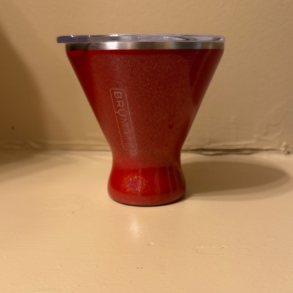BrüMate MargTini 10oz vacuum-insulated stainless steel tumbler glitter red